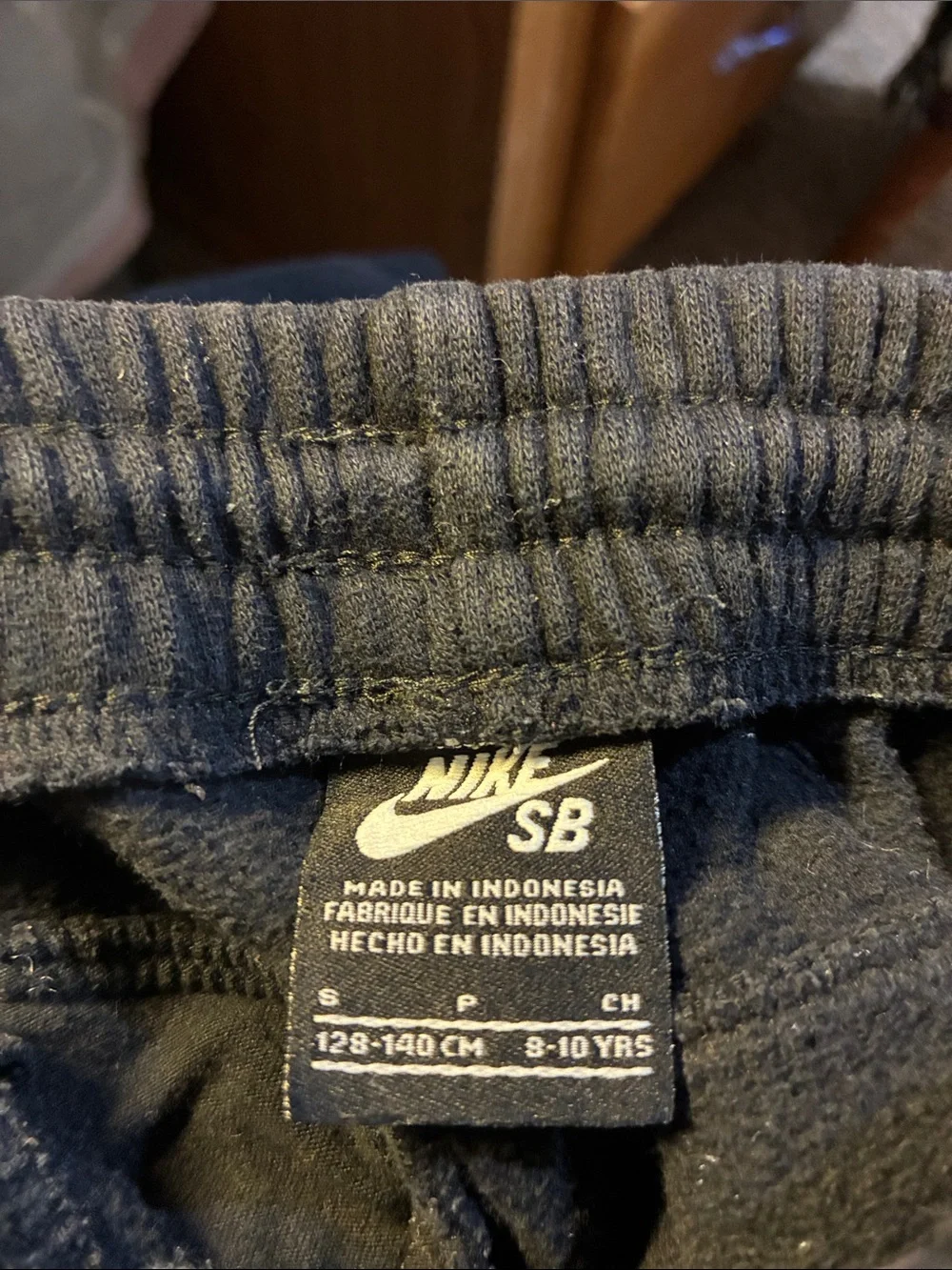 Nike Kids Navy Blue Sweatpants with White SB Logo